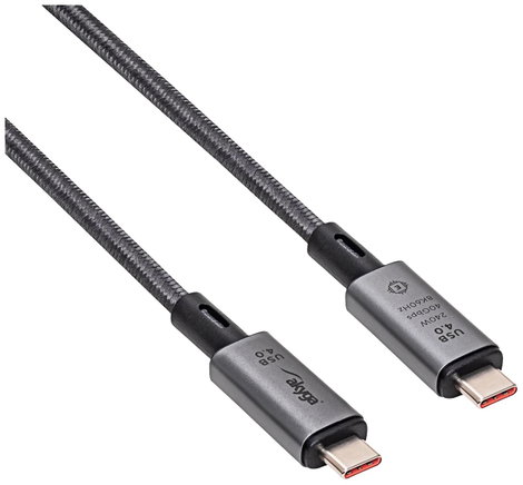 Akyga USB kábel USB-C® dugó, USB-C® dugó 1.00 m Szürke AK-USB-45 2. kép