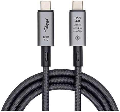 Akyga USB kábel USB-C® dugó, USB-C® dugó 1.00 m Szürke AK-USB-45 3. kép