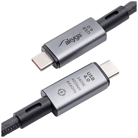 Akyga USB kábel USB-C® dugó, USB-C® dugó 1.00 m Szürke AK-USB-45 4. kép