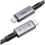Akyga USB kábel USB-C® dugó, USB-C® dugó 1.00 m Szürke AK-USB-45 4. bélyegkép