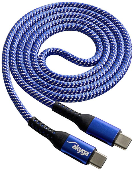 Akyga USB kábel USB-C® dugó, USB-C® dugó 1.00 m Kék AK-USB-37