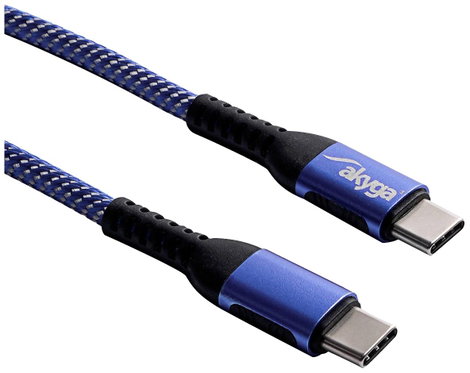 Akyga USB kábel USB-C® dugó, USB-C® dugó 1.00 m Kék AK-USB-37 2. kép