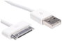 Akyga USB kábel USB-A dugó, Apple 30 pólusú dugó 1.00 m Fehér AK-USB-08 bélyegkép