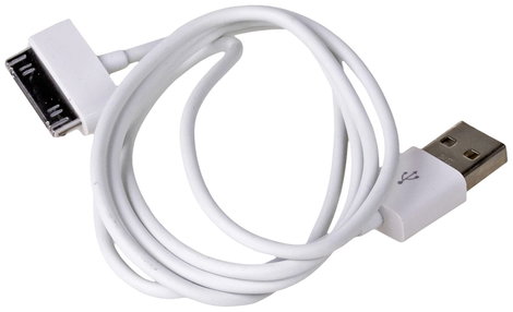 Akyga USB kábel USB-A dugó, Apple 30 pólusú dugó 1.00 m Fehér AK-USB-08 2. kép