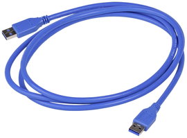 Akyga USB kábel USB-A dugó, USB-A dugó 1.80 m Kék AK-USB-14