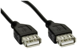 Akyga USB kábel USB-A alj, USB-A alj 1.80 m Fekete AK-USB-06