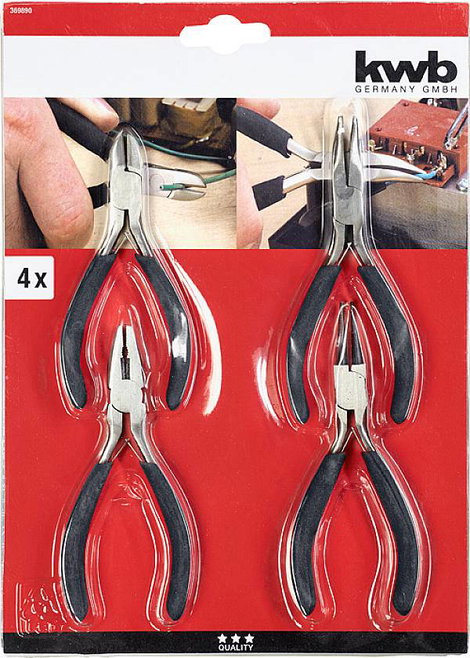 Elektronikai fogókészlet, 4 részes, kwb 369890 2. kép