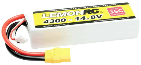 LemonRC Akkucsomag, LiPo 14.8 V 4300 mAh Cellaszám: 4 35 C Soft doboz XT90