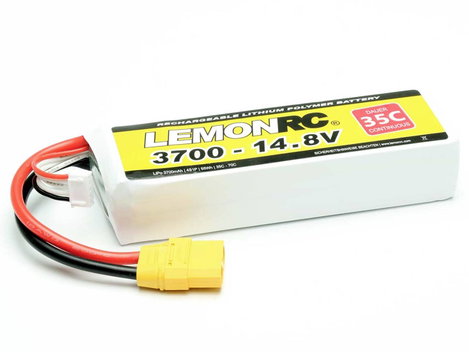 LemonRC Akkucsomag, LiPo 14.8 V 3700 mAh Cellaszám: 4 35 C Soft doboz XT90