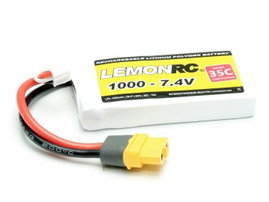 LemonRC Akkucsomag, LiPo 7.4 V 1000 mAh Cellaszám: 2 35 C Soft doboz XT60