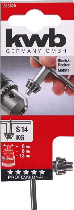 Fúrótokmány kulcs fogaskerék-fúrótokmányokhoz, JACOBS fogazás, S14 KG kwb 283620 2. kép