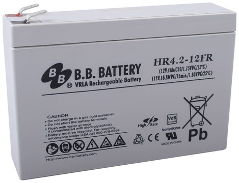 B.B. HR4.2-12FR-VDS Ólomakku 12 V 4200 mAh Ólom-vlies (AGM) (Sz x Ma x Mé) 140 x 100 x 39 mm 6,35 mm