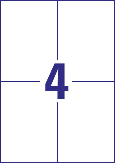Avery-Zweckform 6601 105 x 148 mm Papír Fehér 260 db Véglegesen tapadó Univerzális etikett Lézer 65 2. kép