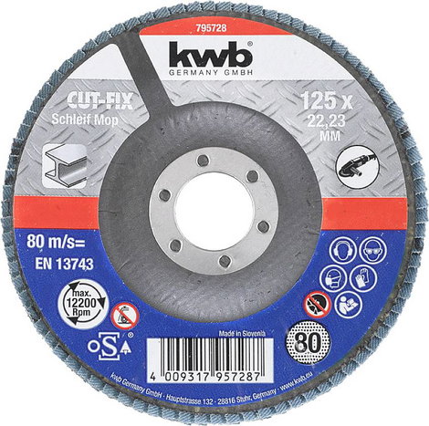 kwb 795728 CUT-FIX® csiszoló felmosó, lamella csiszolókorong, fémmegmunkálás, ø 125 mm Ø 125 mm 2. kép