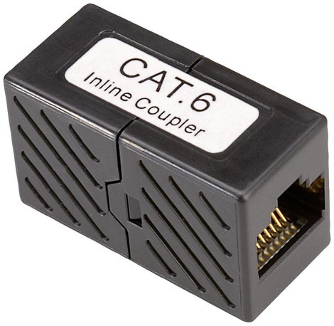 Roline RJ45 csatlakozóaljzat RJ45 Átalakító CAT 6 Fekete