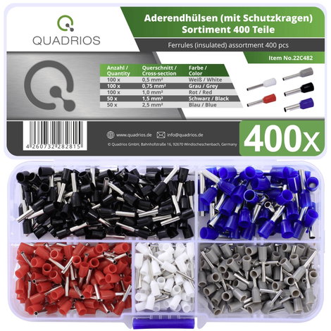 Quadrios 22C482 Érvéghüvely készlet Részlegesen szigetelt 400 db
