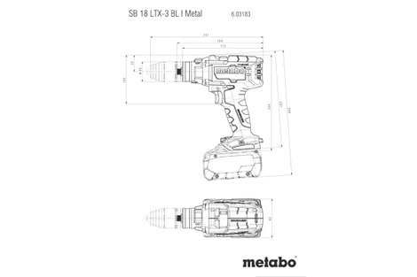 Metabo SB 18 LTX-3 BL I Metal -Akkus ütvefúró-csavarozó kefe nélkül, akku nélkül, töltő nélkül 2. kép
