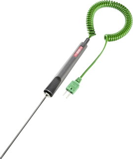 Hőmérsékletérzékelő K-Típus (NiCrNi), PTFE bevonattal Ø 3 mm, ·-50 .... +1150 °C
