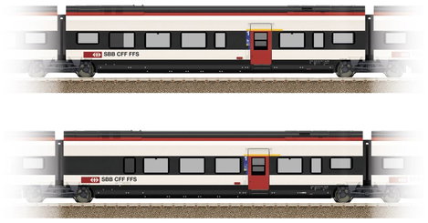 TRIX H0 23283 H0 kiegészítő készlet 3 az SBB Giruno számára J(A4) 1. osztály és K(A3) 1. osztály