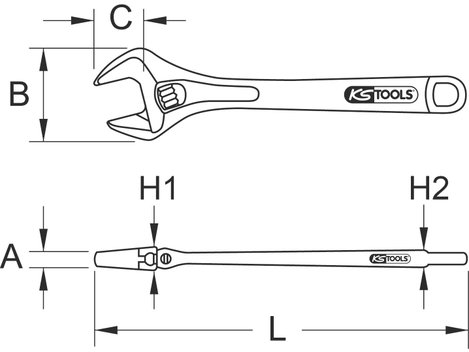 KS Tools 577.0450 5770450 Állítható villáskulcs 5. kép