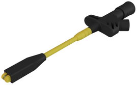 Szigetelt krokodilcsipesz, mérőcsipesz CAT II/1000V-ig 4mm-es banándugó aljzattal, fekete SKS Hirsch