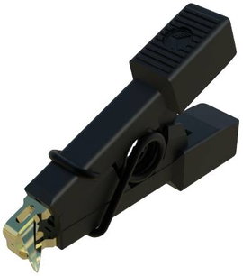 SMD mérőcsipesz, rugós 0,64mm-es hegyű, 60V-ig használható fekete Sks Hirschmann Micro-SMD Clip1