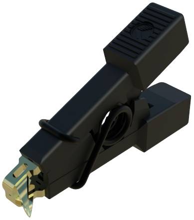 SMD mérőcsipesz, rugós 0,64mm-es hegyű, 60V-ig használható fekete Sks Hirschmann Micro-SMD Clip1