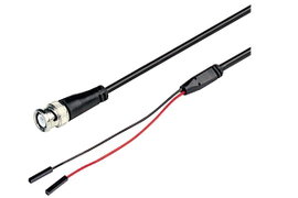 BNC mérőadapter, BNC dugóról 0.64mm-es aljzatra átalakító kábel 1,20m fekete SKS Hirschmann BNC AL 0