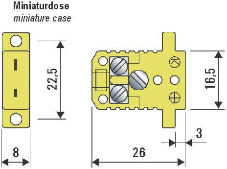Beépíthető K típusú hőelem csatlakozó aljzat NiCrNi 0.5 mm² B+B Thermo-Technik 0220 0005 4. kép