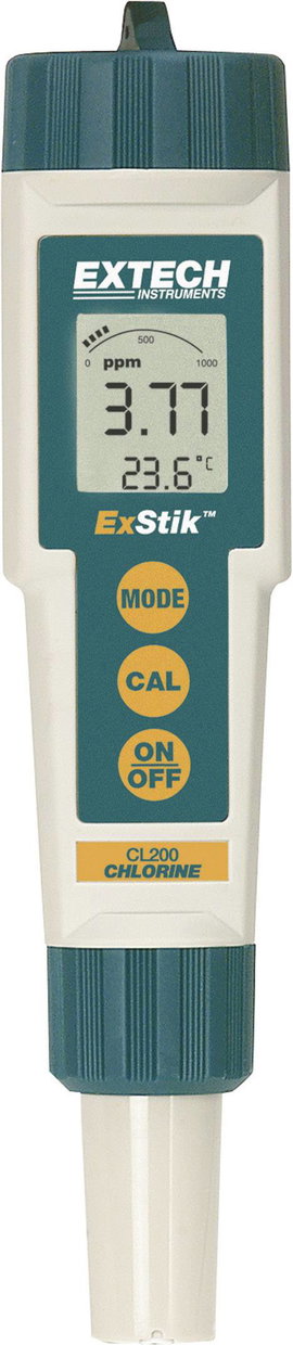 Klórmérő, folyadék klórtartalom mérő 1 ºC -5 bis +90 ºC Extech ExStik™CL200