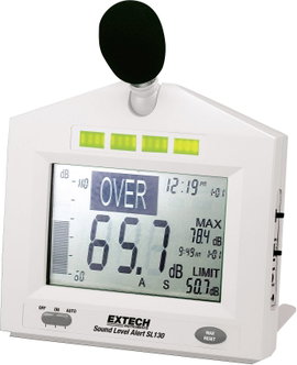 Decibel mérő, asztali zajszintmérő monitor 31.5 - 8 kHz 30 - 130 dB Extech SL-130