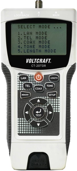 UTP, LAN hálózati kábel teszter, koax kábel teszter VOLTCRAFT CT-20TDR