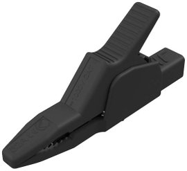 Szigetelt krokodilcsipesz, mérőcsipesz CAT II/1000V-ig 4mm-es banándugó aljzattal, fekete SKS Hirsch
