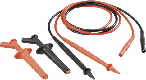 Multiméter mérőkábel készlet, mérőzsinór készlet mérőtűvel, mérőcsipesszel, 4mm-es banándugós 1m Mul 2. kép