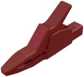 Szigetelt krokodilcsipesz, mérőcsipesz CAT II/1000V-ig 4mm-es banándugó aljzattal, piros SKS Hirschm