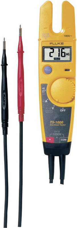 Kétpólusú feszültségvizsgáló 1 V ‑ 1000 V/AC/DC, Fluke T5-1000 659570