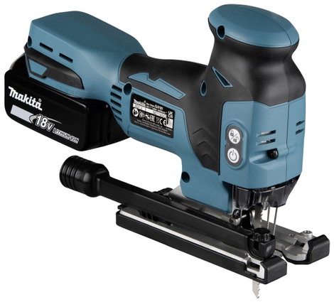 Makita Akkus asztali fűrész DJV181RTJ akkuval, Töltővel, Hordtáskával 18 V 5.0 Ah 7. kép