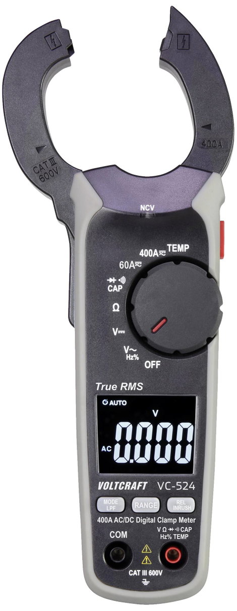 Digitális lakatfogó és multiméter CAT III 600 V, 6000 digit, VOLTCRAFT VC-524 2. kép