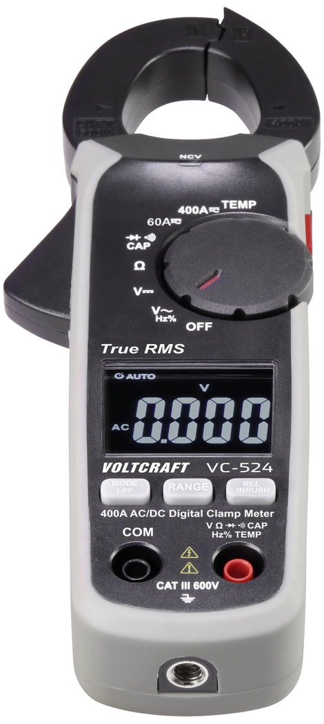Digitális lakatfogó és multiméter CAT III 600 V, 6000 digit, VOLTCRAFT VC-524 3. kép