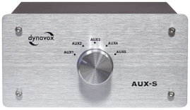 Dynavox AUX-S RCA audio switch Fém ház Ezüst