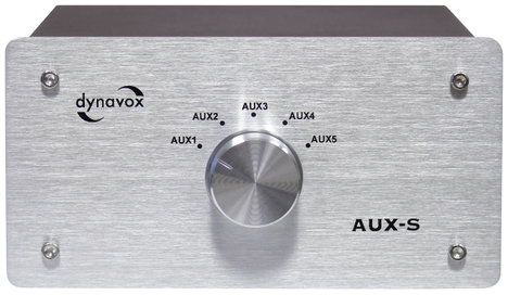Dynavox AUX-S RCA audio switch Fém ház Ezüst