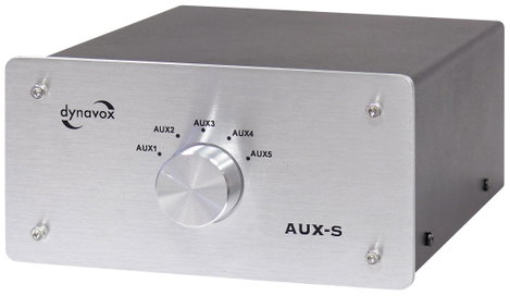 Dynavox AUX-S RCA audio switch Fém ház Ezüst 2. kép