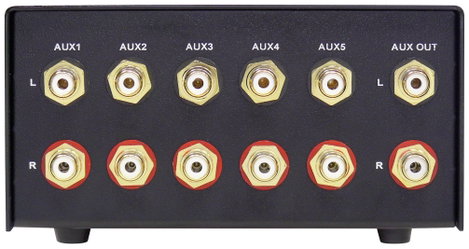Dynavox AUX-S RCA audio switch Fém ház Ezüst 4. kép