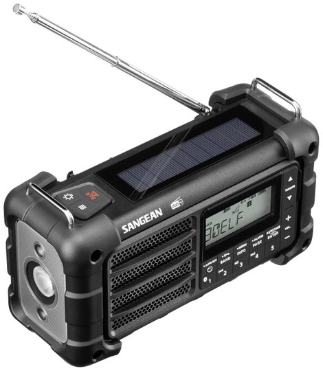 Sangean MMR-99 Kültéri rádió DAB+, DAB, URH Vészhelyzeti rádió, Bluetooth® Napelem, Fröccsenő víz el