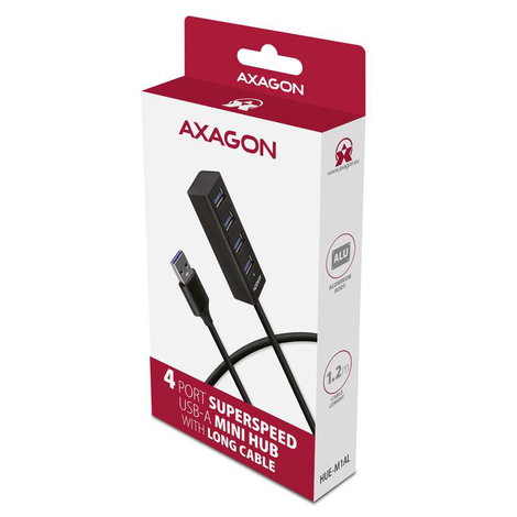 AXAGON HUE-M1AL 4 port USB 3.2 hub Ezüst 2. kép