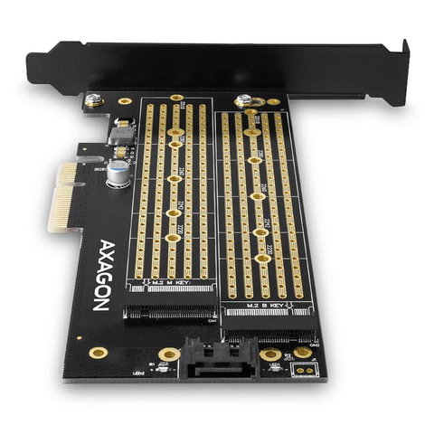 AXAGON PCEM2-D PCI Express kártya PCIe Alkalmas: M.2 PCIe NVMe SSD 5. kép