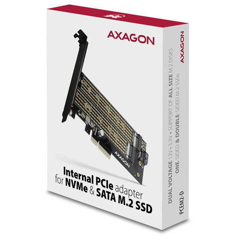 AXAGON PCEM2-D PCI Express kártya PCIe Alkalmas: M.2 PCIe NVMe SSD 7. kép