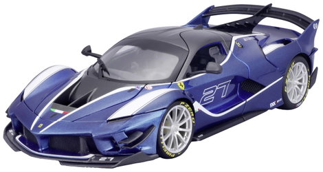 Bburago Ferrari R&P FXX-K EVO, blau #27 1:18 Autómodell