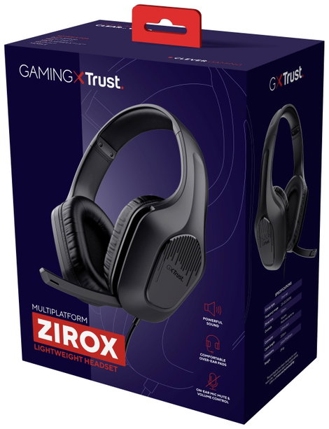 Trust GXT415 ZIROX Gamer Over Ear headset Vezetékes Stereo Fekete 8. kép