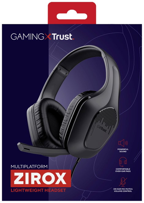 Trust GXT415 ZIROX Gamer Over Ear headset Vezetékes Stereo Fekete 9. kép